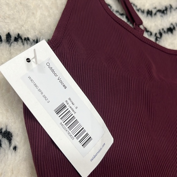 Outdoor Voices Rib Leotard, Color Shiraz NWT. Size small - Picture 3 of 7